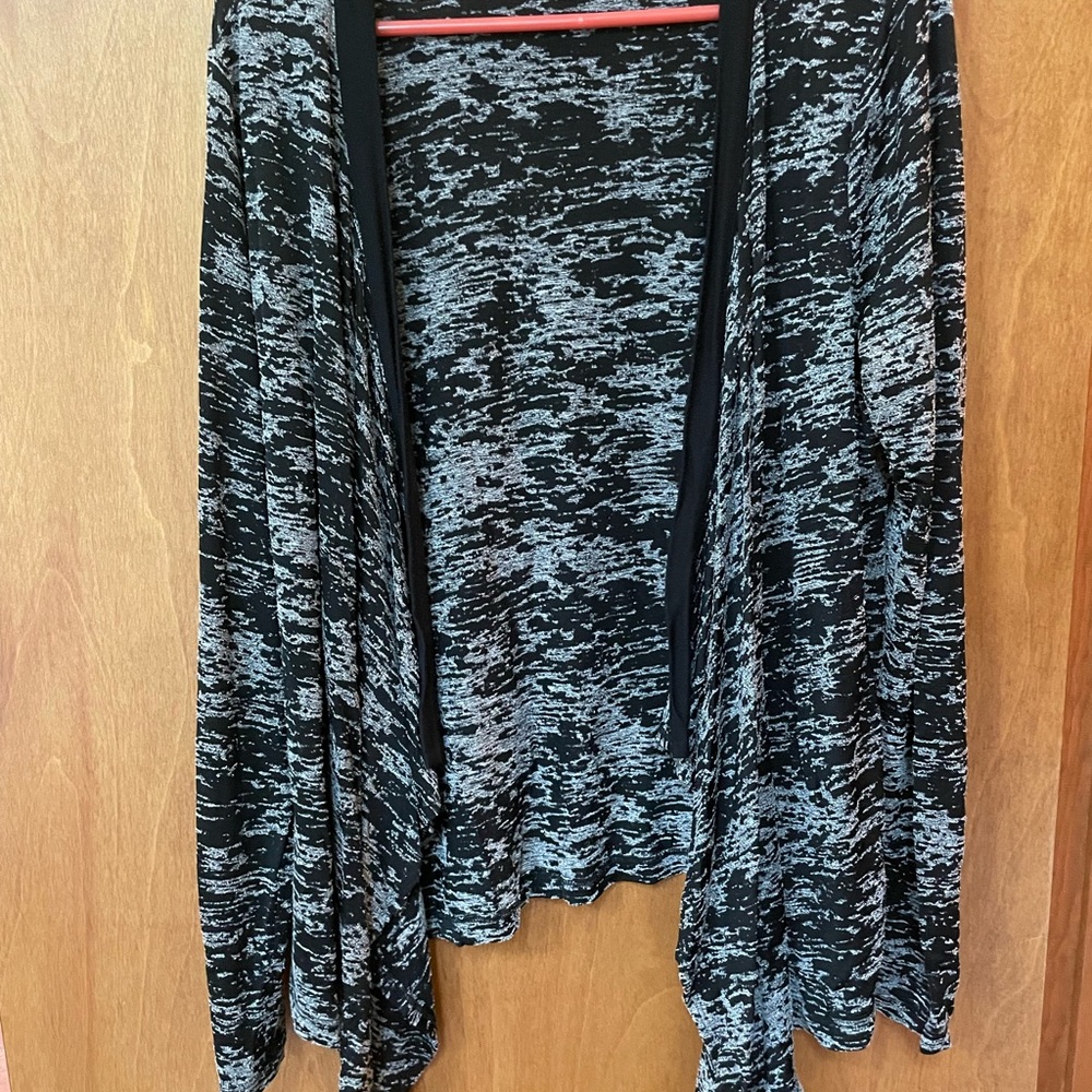 Karen Kane Black and Gray Cardigan Sweater & matching cowl neck long sleeve top